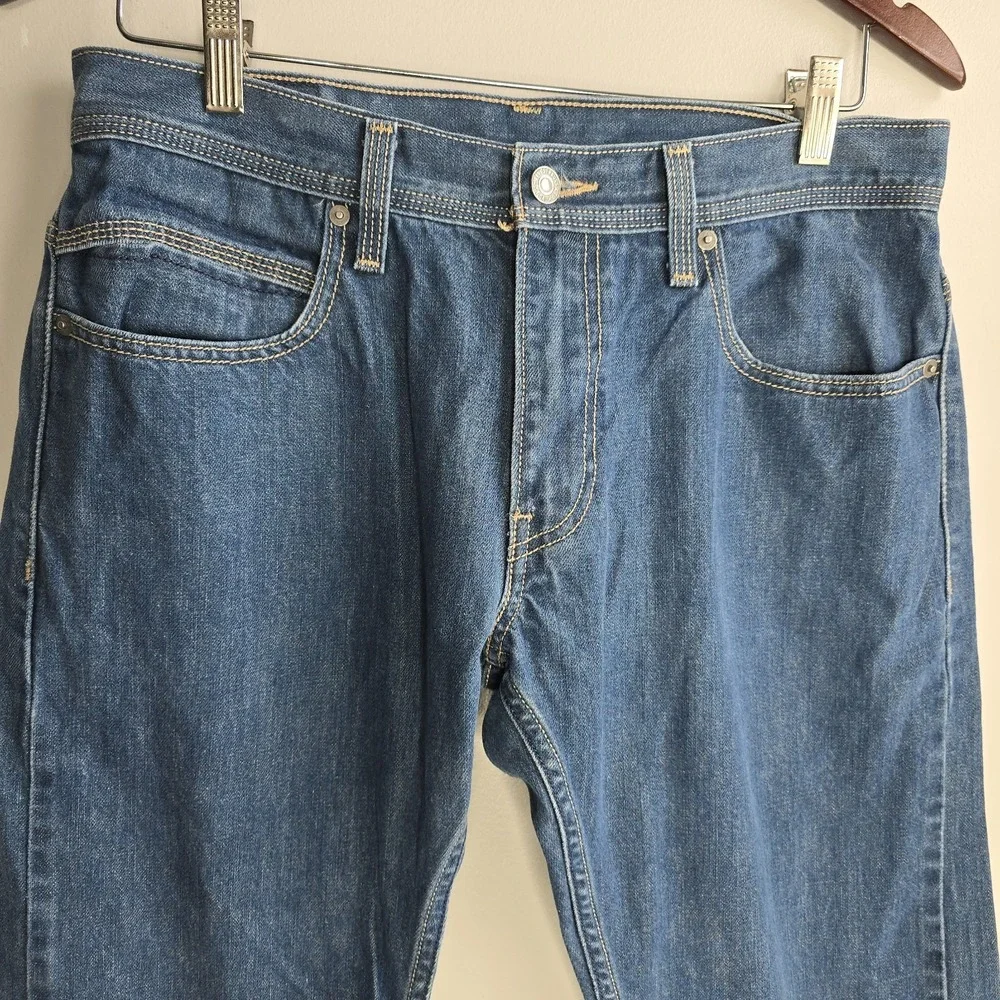 Levis 514 Jeans Men's Size 33x32 Blue Denim Black Label‎ Zip Back Pockets Rare